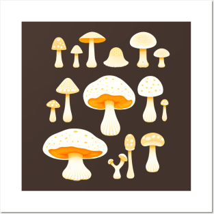 Mushroom Pattern Posters and Art